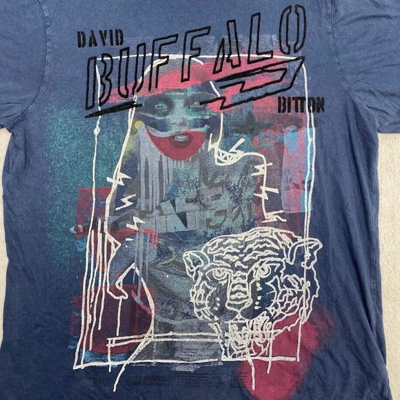 David Buffalo Bitton Graphic Tee Thrifted Vintage Style Size L - Picture 4 of 11